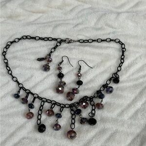 Elegant Black and Purple Jewelry Set
